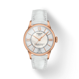 Buy Shop Tissot Chemin Des Tourelles Powermatic 80 Lady Silver Dial White Leather Strap Watch For Women - T099.207.36.118.00 USA Online