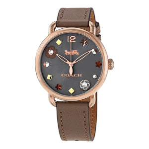 Buy Shop Coach Delancey Grey Dial Grey Leather Strap Watch For Women - 14502797 USA Online