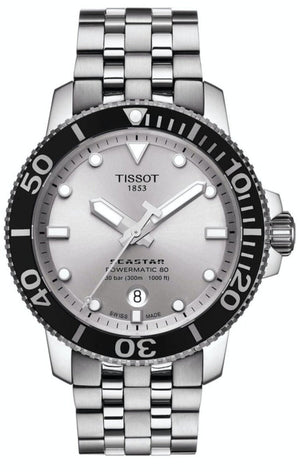 Tissot Seastar 1000 Powermatic 80 Silver Dial Silver Steel Strap Watch For Men - T120.407.11.031.00