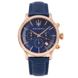 Buy Shop Maserati Epoca Blue Dial Leather Blue Strap Watch For Men - R8871618007 USA Online