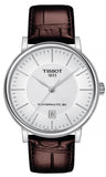 Buy Shop Tissot T-Classic Powermatic 80 Silver Dial Brown Leather Strap Watch For Men - T122.407.16.031.00 USA Online