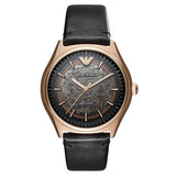 Buy Shop Emporio Armani Meccanico Black Dial Black Leather Watch For Men - AR60004 USA Online