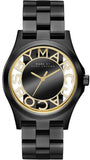 Buy Shop Marc Jacobs Henry Transparent Black Dial Black Steel Strap Watch for Women - MBM3255 USA Online