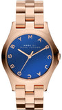 Buy Shop Marc Jacobs Henry Blue Dial Rose Gold Steel Strap Watch for Women - MBM3213 USA Online