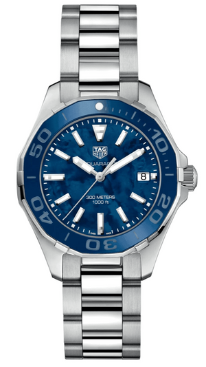 Buy Shop Tag Heuer Aquaracer Blue Dial Silver Steel Strap Watch for Women - WAY131S.BA0748 USA Online