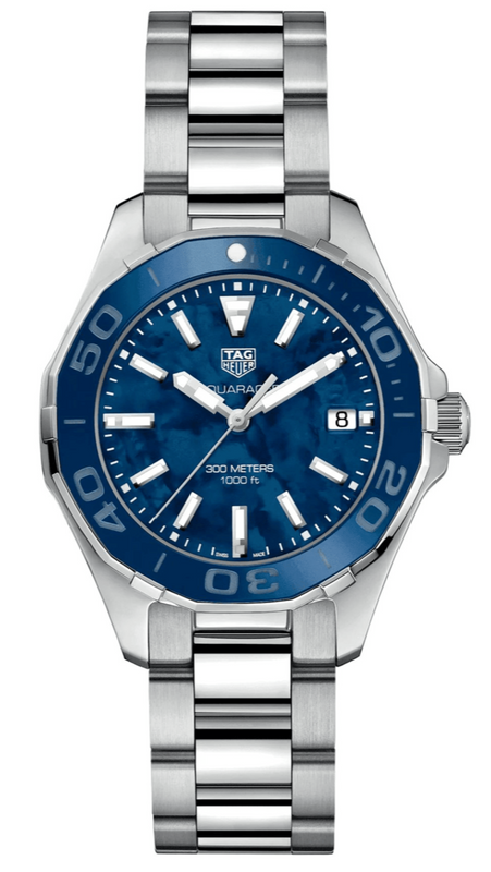Buy Shop Tag Heuer Aquaracer Blue Dial Silver Steel Strap Watch for Women - WAY131S.BA0748 USA Online