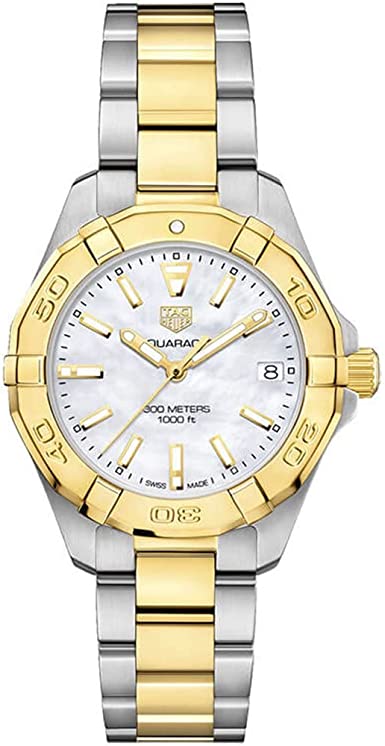 Buy Shop Tag Heuer Aquaracer Mother of Pearl Dial Two Tone Steel Strap Watch for Women - WBD1320.BB0320 USA Online
