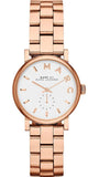 Marc Jacobs Baker White Dial Rose Gold Steel Strap Watch for Women - MBM3248