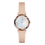 Buy Shop Emporio Armani Mother of Pearl Dial Beige Leather Strap Watch For Women - AR11004 USA Online