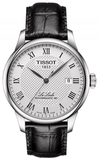 Tissot Le Locle Powermatic 80 Silver Dial Black Leather Strap Watch For Men - T006.407.16.033.00