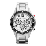 Marc Jacobs Rock Chronograph White Dial Silver Stainless Steel Strap Watch for Men - MBM5027