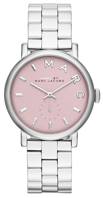 Buy Shop Marc Jacobs Baker Pink Dial Silver Steel Strap Watch for Women - MBM3280 USA Online