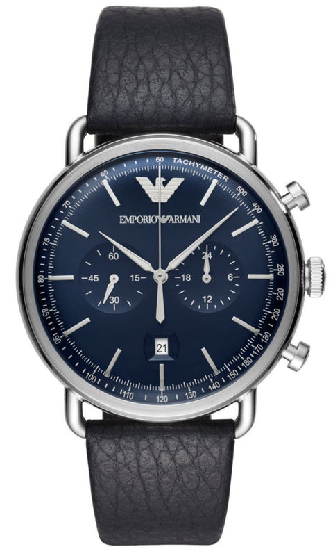 Buy Shop Emporio Armani Aviator Blue Dial Blue Leather Strap Watch For Men - AR11105 USA Online