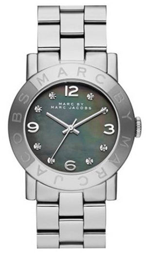 Buy Shop Marc Jacobs Amy Analog Mother of Pearl Grey Dial Silver Steel Strap Watch for Women - MBM8608 USA Online