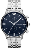 Buy Shop Emporio Armani Gianni Chronograph Blue Dial Silver Steel Strap Watch For Men - AR80013 USA Online