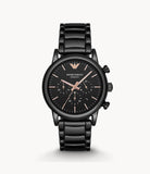 Buy Shop Emporio Armani Luigi Ceramic Chronograph Black Dial Black Strap Watch For Men - AR1509 USA Online