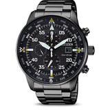 Citizen Sports Eco Drive Black Dial Black Steel Strap Watch For Men - CA0695-84E