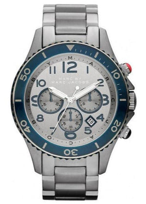 Buy Shop Marc Jacobs Rock Chronograph Silver Dial Silver Steel Strap Watch for Men - MBM5029 USA Online