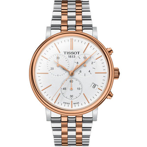 Buy Shop Tissot Carson Premium Chronograph White Dial Two Tone Steel Strap Watch For Men - T122.417.22.011.00 USA Online