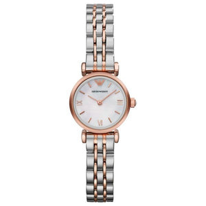 Buy Shop Emporio Armani Mother of Pearl Dial Two Tone Steel Strap Watch For Women - AR1689 USA Online