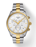Buy Shop Tissot T Sport PR 100 Chronograph White Dial Two Tone Steel Strap Watch For Men - T101.417.22.031.00 USA Online