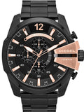 Buy Shop Diesel Mega Chief Chronograph Black Dial Black Steel Strap Watch For Men - DZ4309 USA Online