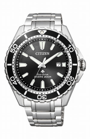 Buy Shop Citizen Promaster Diver Chronograph Black Dial Silver Steel Strap Watch For Men - BN0190-82E USA Online