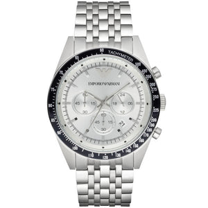 Buy Shop Emporio Armani Sportivo Chronograph Silver Dial Silver Steel Strap Watch For Men - AR6073 USA Online