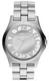 Buy Shop Marc Jacobs Henry Transparent Silver Dial Silver Steel Strap Watch for Women - MBM3205 USA Online