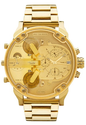 Diesel Mr Daddy 2.0 Gold Dial Gold Steel Strap Watch For Men - DZ7399