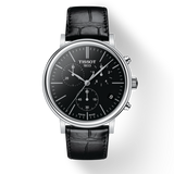 Buy Shop Tissot Carson Premium Chronograph Black Dial Black Leather Strap Watch For Men - T122.417.16.051.00 USA Online