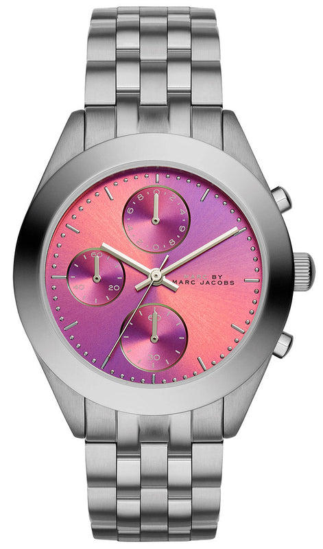 Buy Shop Marc Jacobs Peeker Chronograph Pink Dial Silver Steel Strap Watch for Women - MBM3372 USA Online