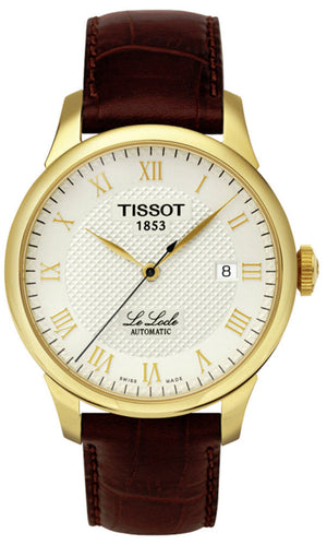 Buy Shop Tissot T Classic Le Locle Automatic Gold Dial Maroon Leather Strap Watch For Men - T41.5.413.73 USA Online