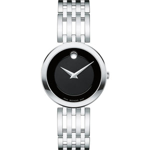 Buy Shop Movado Esperanza 28mm Black Dial Silver Steel Strap Watch For Women - 0607051 USA Online
