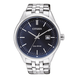 Citizen Eco Drive Blue Dial Silver Steel Strap Watch For Men - BM7250-56L