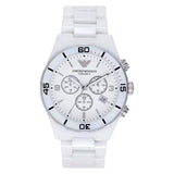 Buy Shop Emporio Armani Ceramic Chronograph White Dial White Ceramic Strap Watch For Men - AR1424 USA Online