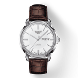 Buy Shop Tissot Automatics III Steel White Dial Brown Leather Strap Watch For Men - T065.430.16.031.00 USA Online
