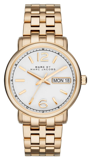 Buy Shop Marc Jacobs Fergus White Dial Gold Steel Strap Watch for Women - MBM8647 USA Online