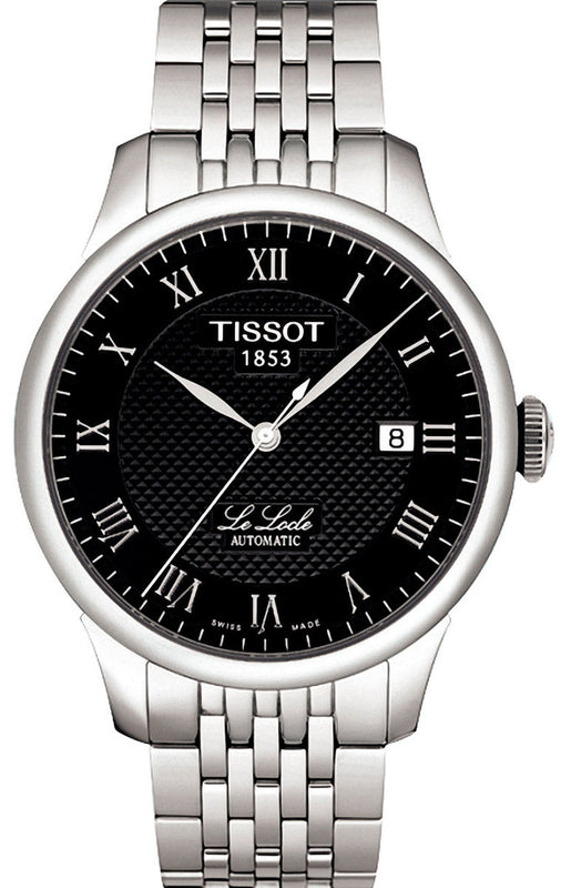 Buy Shop Tissot Le Locle Automatic Black Dial Silver Steel Strap Watch For Men - T41.1.483.53 USA Online