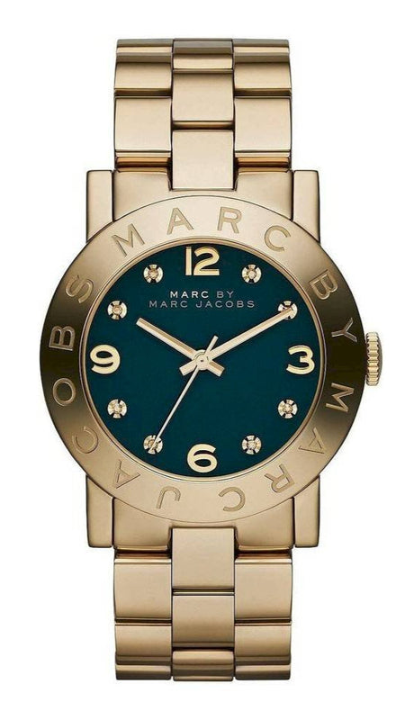 Buy Shop Marc Jacobs Amy Green Dial Gold Steel Strap Watch for Women - MBM8619 USA Online
