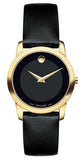 Movado Museum Classic Black Dial Black Leather Strap Watch For Women - 0606877