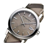 Buy Shop Burberry The City Grey Dial Checked Grey Leather Strap Watch for Women - BU9118 USA Online