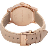 Burberry The City Beige Dial Beige Leather Strap Watch for Women - BU9109