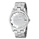 Buy Shop Marc Jacobs Henry Transparent Silver Dial Silver Steel Strap Watch for Women - MBM3205 USA Online
