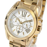 Buy Shop Michael Kors Bradshaw Chronograph White Dial Gold Steel Strap Watch For Women - MK6266 USA Online