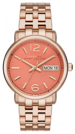 Buy Shop Marc Jacobs Fergus Orange Dial Rose Gold Steel Strap Watch for Women - MBM8648 USA Online