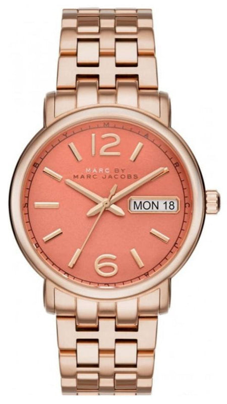 Buy Shop Marc Jacobs Fergus Orange Dial Rose Gold Steel Strap Watch for Women - MBM8648 USA Online