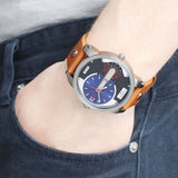 Buy Shop Diesel Mini Daddy Blue & Black Dial Brown Leather Strap Watch For Men - DZ7308 USA Online