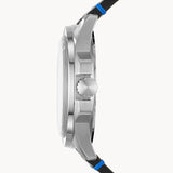 Buy Shop Fossil Sport 54 Day Date Black Dial Black Leather Strap Watch for Men - FS5321 USA Online