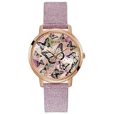 Buy Shop Guess Mariposa Pink Dial Pink Leather Strap Watch for Women - GW0008L2 USA Online